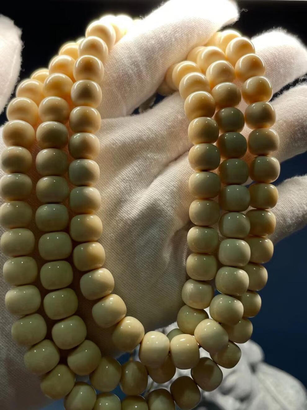 a级猛犸象牙冰料爆满纹老型桶珠108颗念珠手串 男女款 92f8毛衣手链 9