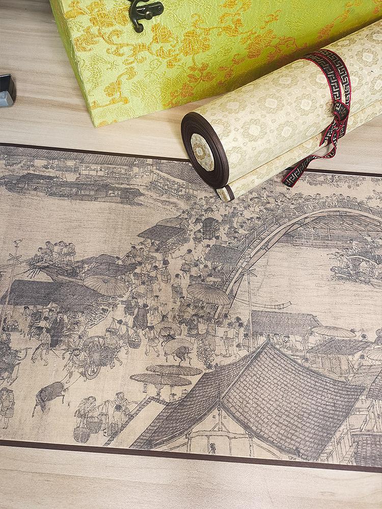 张择端清明上河图仇英清院本长卷高清国画卷轴名画卷绢布绢布画芯