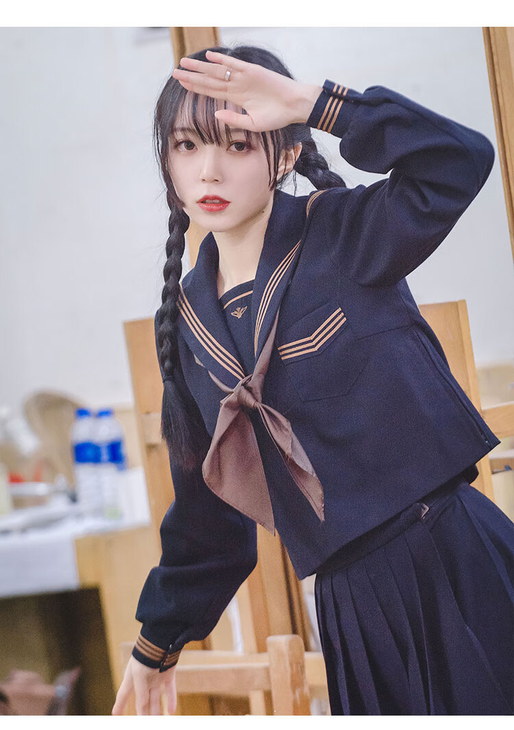 【jk制服百褶裙】一套茶羽中夏套装学生可爱基础款水手服女长裙全套