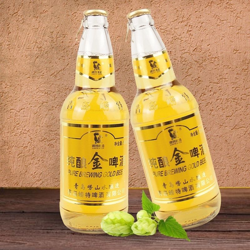 崂山水纯酿金啤酒500ml48瓶4箱崂山水酿造的啤酒口感甘甜山东省外客户