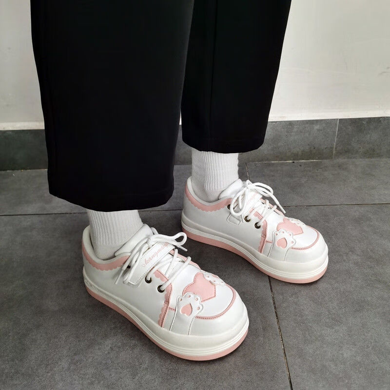 jk鞋子学院风日系秋冬新款lolita软妹日系原宿百搭厚底jk休闲运动鞋女