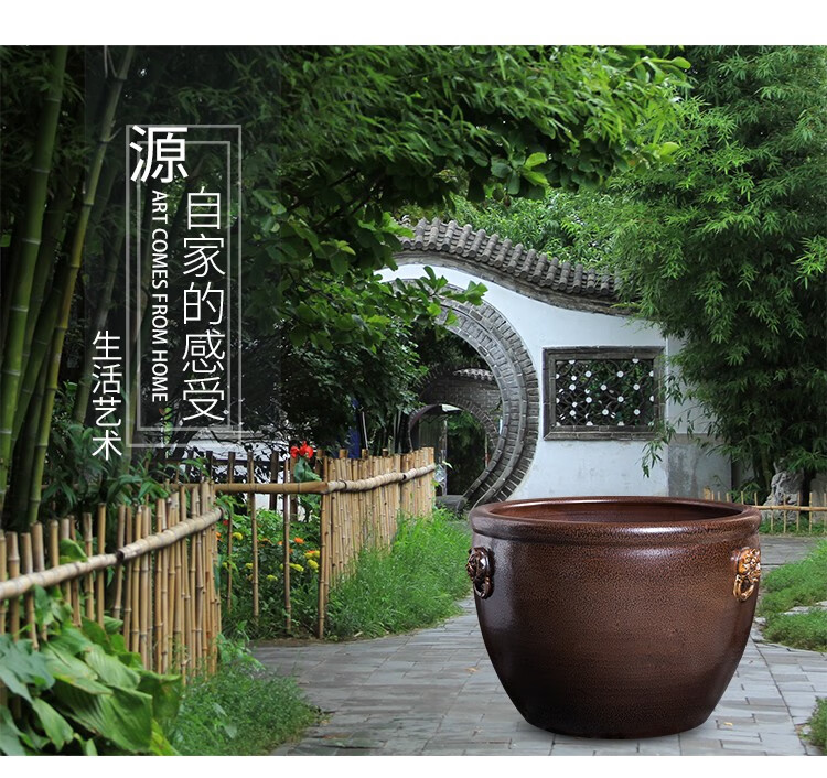 瓷小奴-景德鎮復古缸陶瓷大缸養魚缸老式水缸庭院大缸造景風水缸 b款