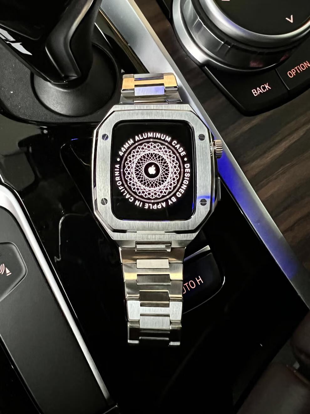 宝得利 适用apple iwatch44/45mm钢带表壳se男款苹果手表改装橡树ap