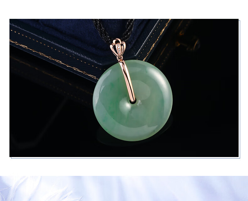 珊诗丽吊坠扣头18k金平安扣夹扣扣头皇冠款镶嵌钻石翡翠平安扣玉坠