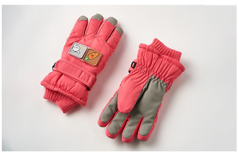 千夏芝儿童手套冬天卡通儿童滑雪手套男童冬天防水小孩玩雪手套女孩