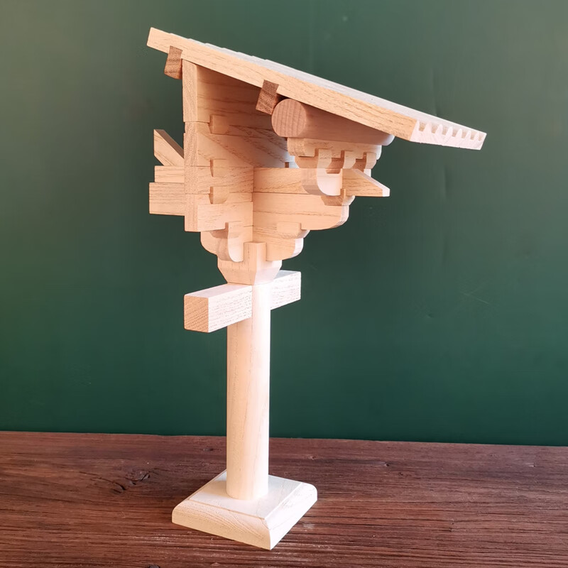 斗栱榫卯积木模型唐式南禅寺柱头中国古建筑可拆卸实木新古典摆件