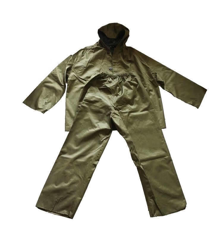 雨衣服鲁龙牛津布军工成人连体长款军黄加厚男女户外帆布劳保风老式长