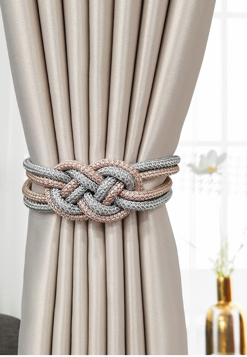 窗帘绑带轻奢高档窗帘绑带轻奢简约现代窗帘扣磁铁扎束带创意中国结