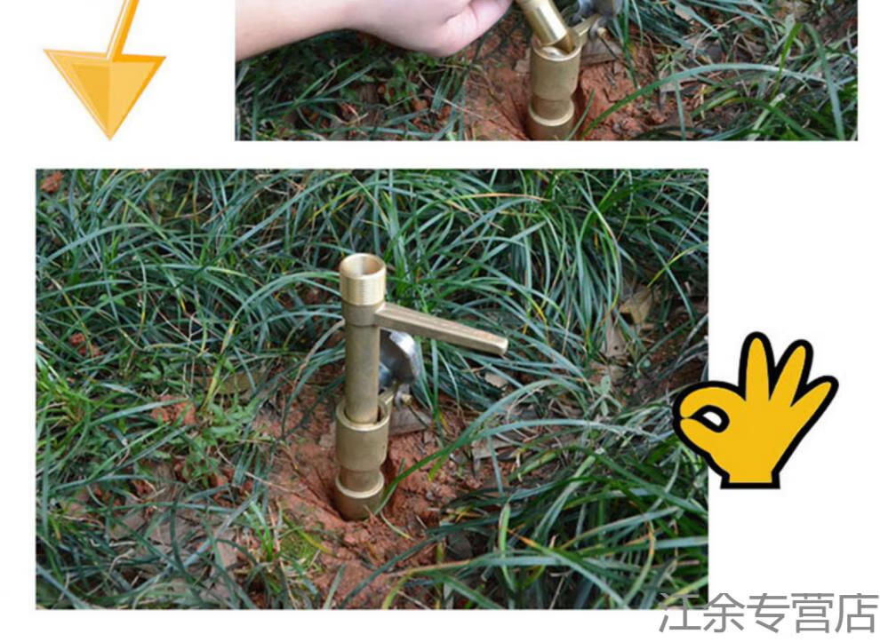 4/6分1寸内外丝黄铜快速取水阀取水器园林绿化地草坪灌溉洒水栓 4分