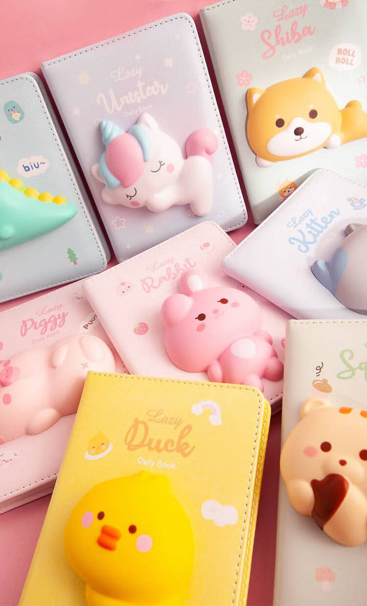 尚沃玛解压本 迷你独角兽解压手账本可爱a6小学生笔记本减压小日记本