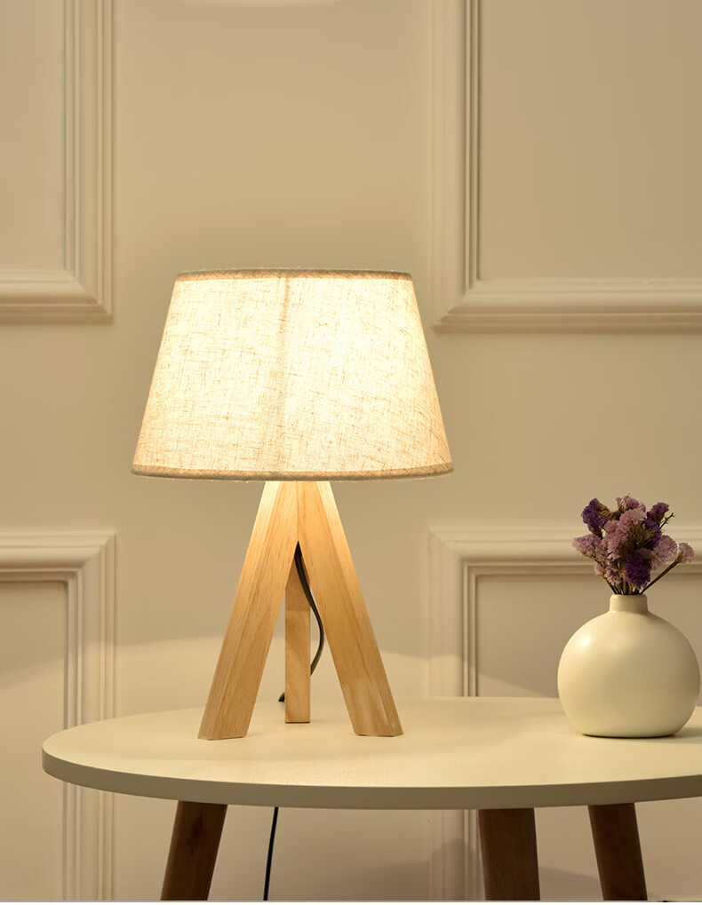 莱琪 北欧床头台灯 简约现代卧室台灯北欧风格装饰实木创意个性床头柜