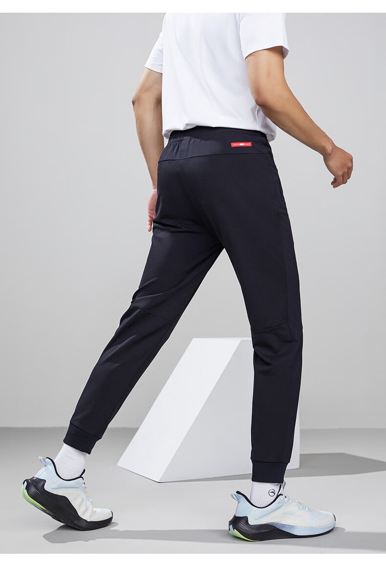 安踏运动裤男裤2022春季新款男士针织收口束脚卫裤休闲裤子男基础黑1s