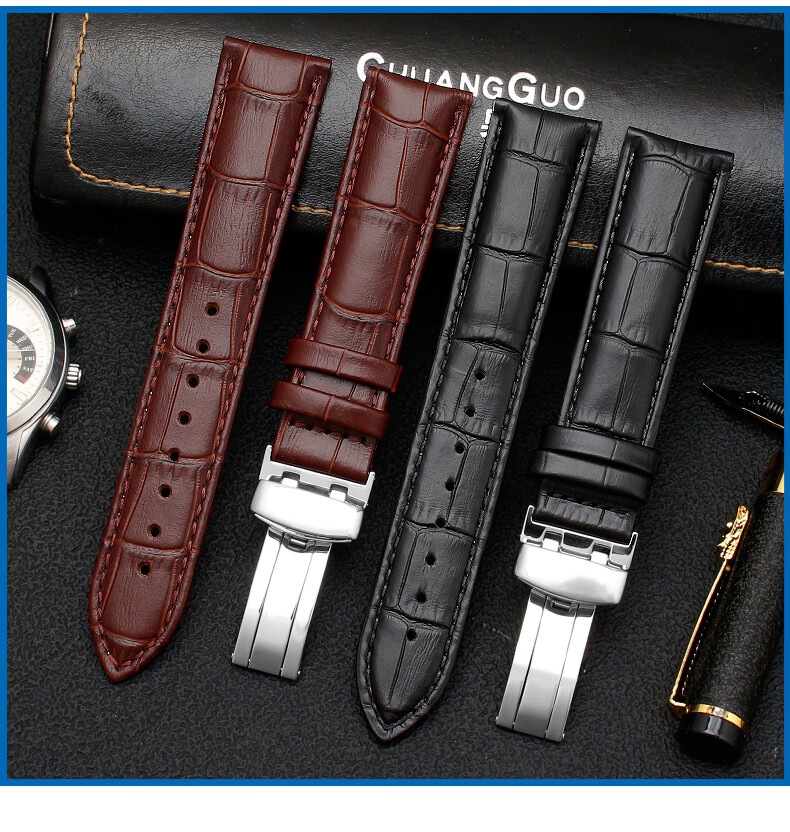 真皮手表带男皮带适配卡西欧mtp13751374118313031370bem506表带黑色
