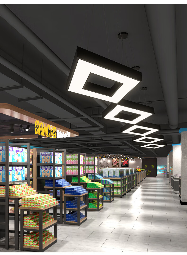 led菱形造型灯个性组合拼接健身房网咖办公室吊灯商场工业风灯具 菱形