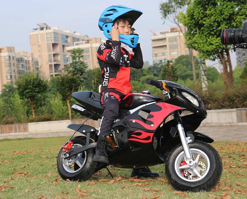 可骑小型越野摩托车汽油高赛灯款49cc迷你儿童迷你小趴赛纯儿童新款