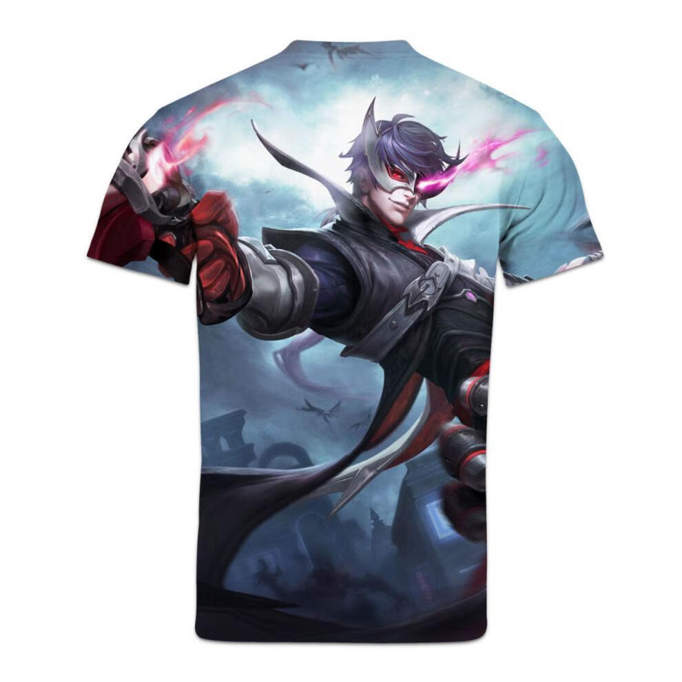 t恤印花圆领短袖青少年上分中小学生潮男穿搭英雄皮肤神威马超衣服 抖