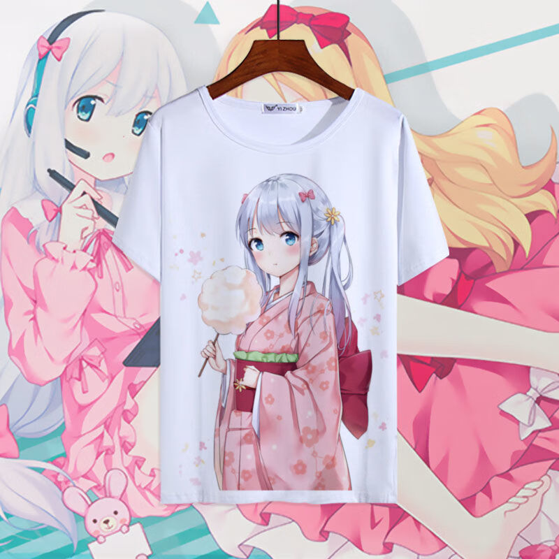 动漫周边我的妹妹是黄漫埃罗芒阿老师和泉纱雾短袖t恤二次元衣服186码