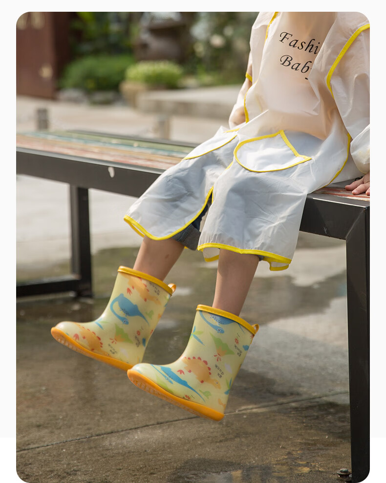 迪士尼(disney)同款宝宝雨靴男童儿童雨衣雨鞋套装幼儿防滑小童水鞋