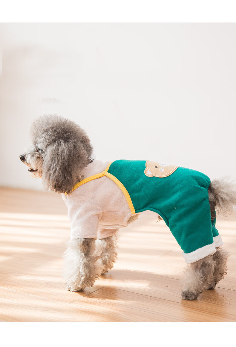 狗狗狗衣服情侣装泰迪比熊可爱小型犬秋冬宠物可爱背带裙 酒红吊带裙