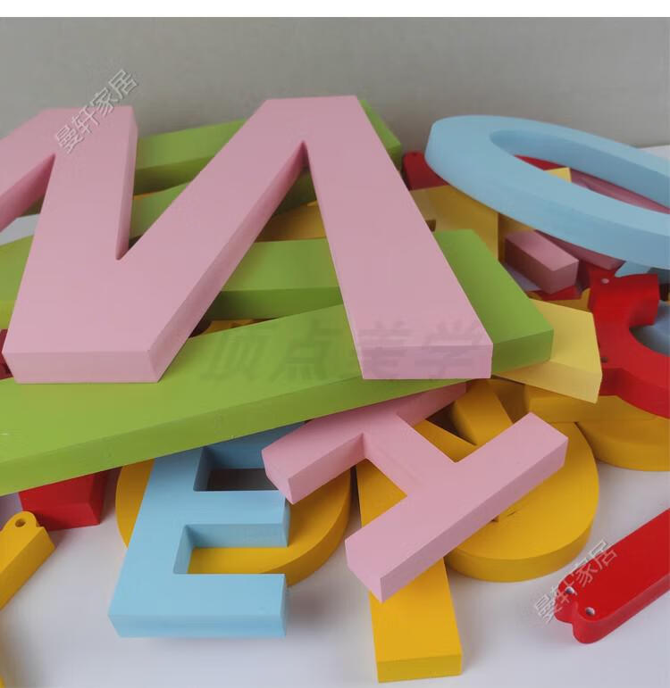 字母摆件简约风diy木塑英文字母装饰公司立体字定制现代内容备注
