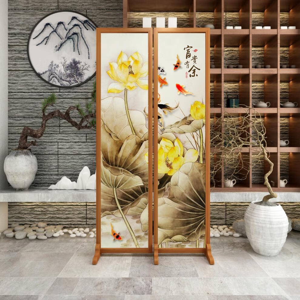 移动屏风折叠移动小户型挡煞玄关隔断墙中式进门实木屏风卧室遮挡家用