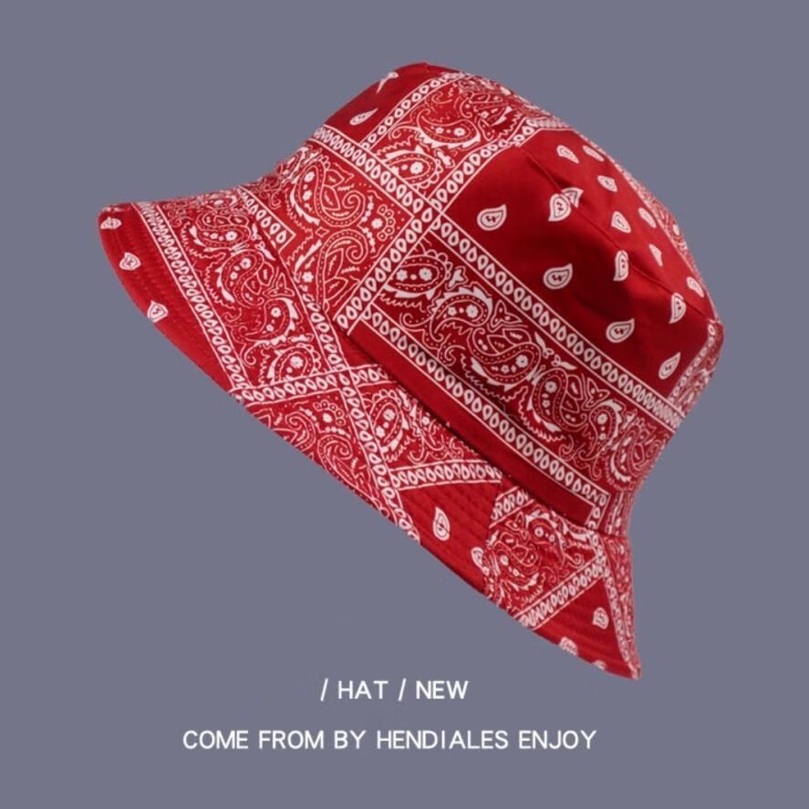 速司汀服饰】鱼夫男帽黑色涂鸦款图案个性渔夫帽女原宿风日式遮阳盆帽