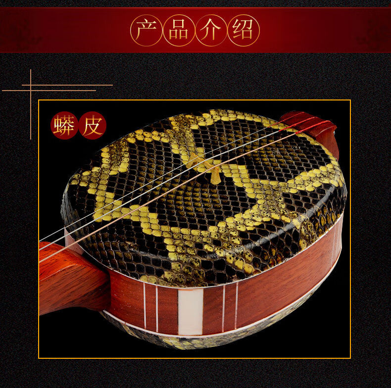 红木三弦 大中三弦小三弦拨片演奏琴 苏州民族弹拨乐器 木中三弦 盒