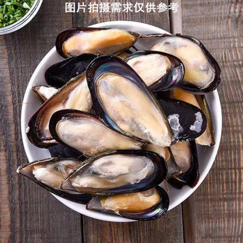 青口貝半殼冷凍藍口貝黑口貝貽貝淡菜冷凍貝殼類海鮮批發燒烤食材香津