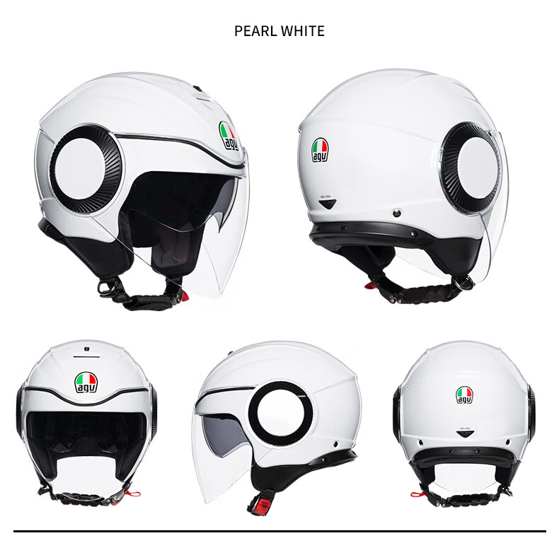 2021新品agv摩托车头盔男女双镜片四季半盔机车orbyt4分之三3/4盔