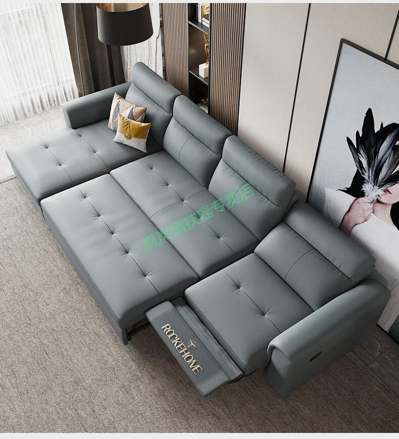 大小户型电动功能轻奢一体两用沙发拉床 2位带抽床 贵妃【图片 价格