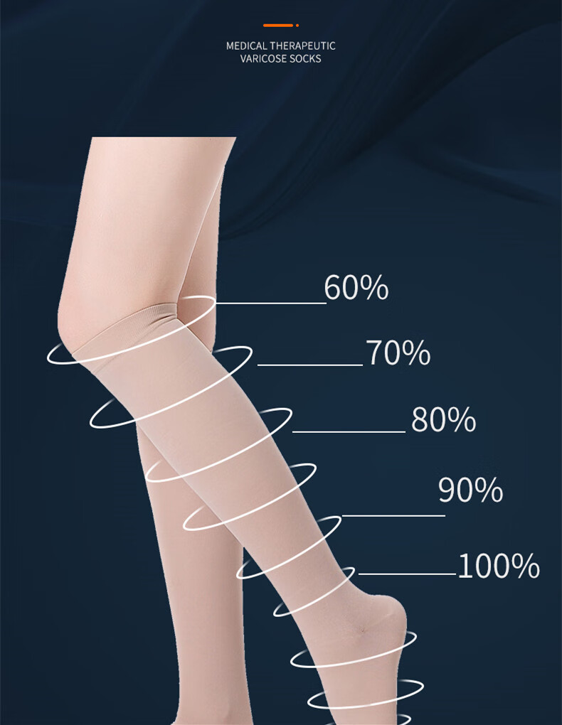 陌牛 医用静脉曲张袜男女士辅助型术后弹力袜防血栓二级压力带夏季薄