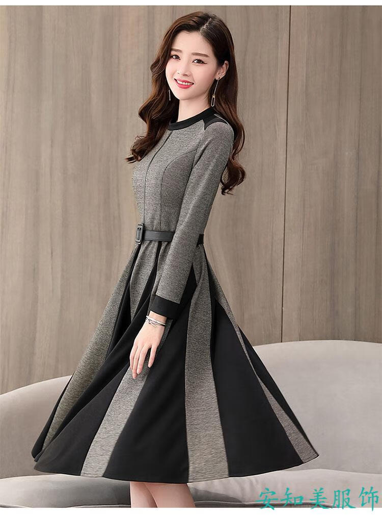 冬季连衣裙秋冬天女士裙子秋季长袖衣服女装秋天裙子女人味气质款冬小