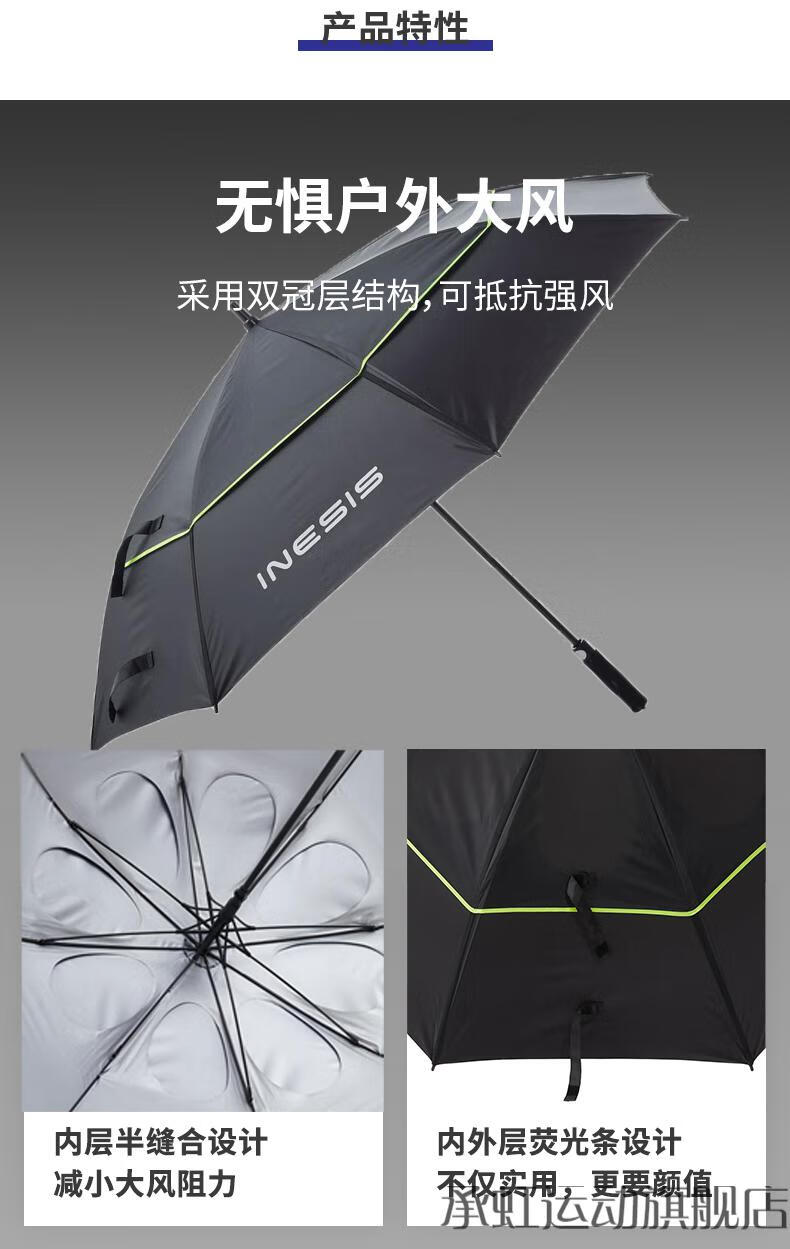 雨伞高尔夫长柄双人大号超大防风双层防晒自动晴雨伞inesisib88深蓝色