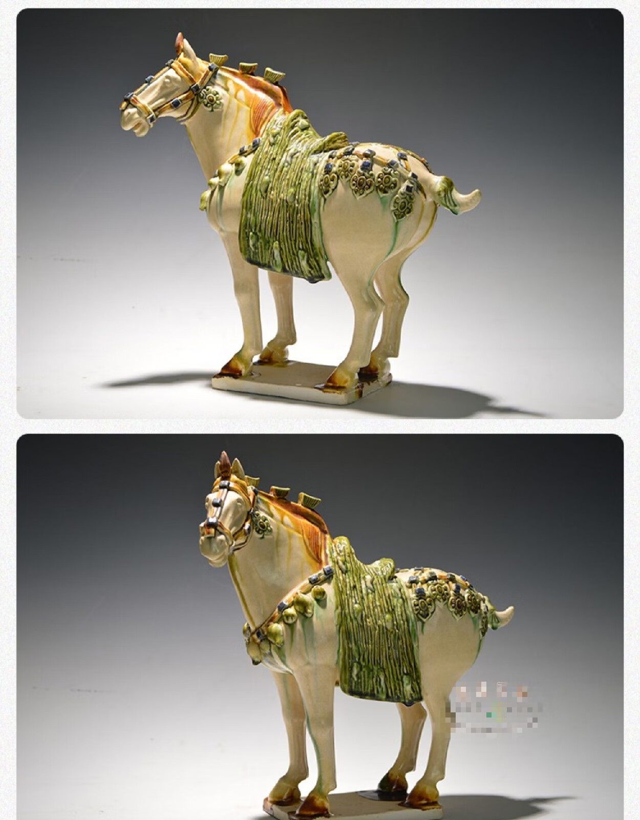 爱韵馨华礼品 唐三彩马仿古唐三彩三花马摆件 复古装饰陶瓷艺术品 送