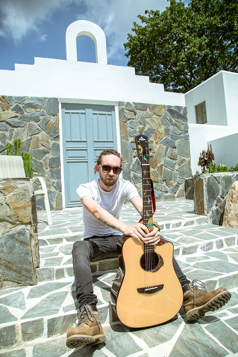 詹尼吉他junnerco詹尼吉他m33单板民谣木吉他演奏初学者学生电箱吉他