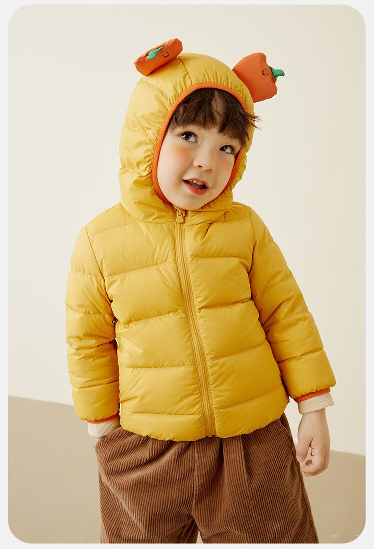 史努比童装儿童羽绒服2022年秋季婴儿宝宝男童童萌趣轻薄三防羽绒上衣