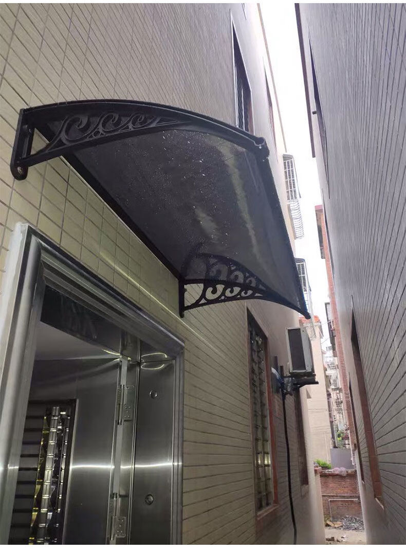 可狄阳台防雨板铝合金雨棚户外防雨阳台窗户家用无声门口雨搭透明屋檐