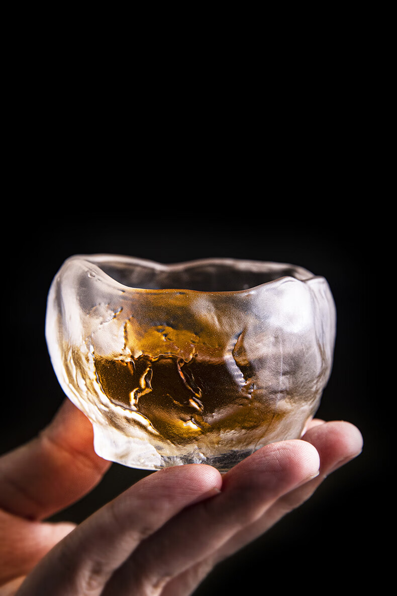 2022新款侘寂杯古法冰冻烧琉璃茶杯个人冰裂纹主人品茗杯日式侘寂杯