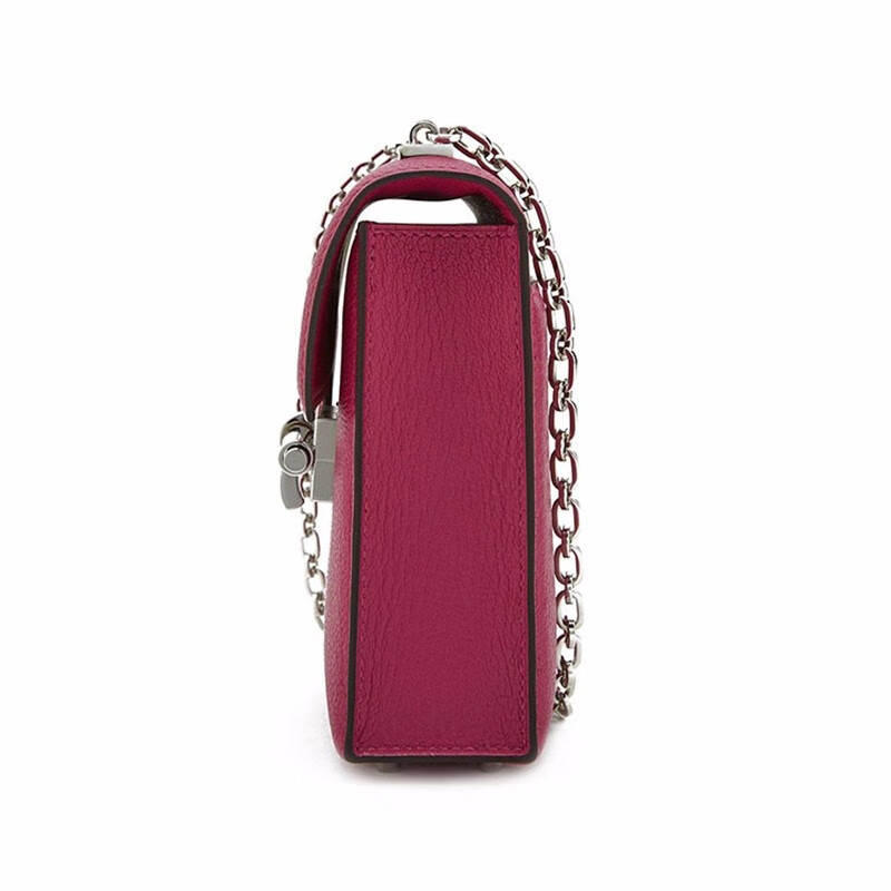 【m】hermes爱马仕 粉紫色牛皮插销款链条女士单肩包预售预售【图片