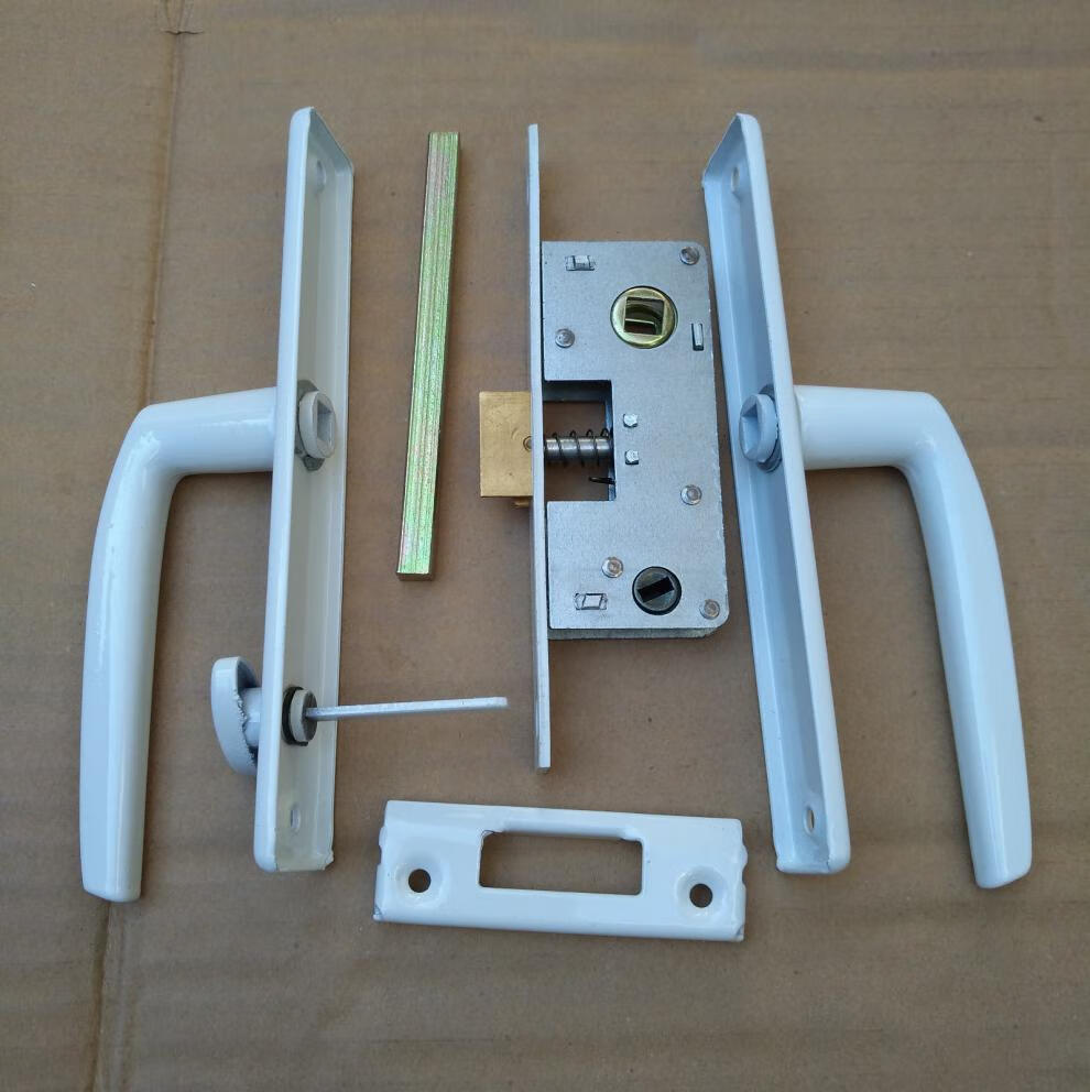 塑钢门锁内门锁厕所厨房平开门把手锁保险锁执手锁单舌锁白色4555mm