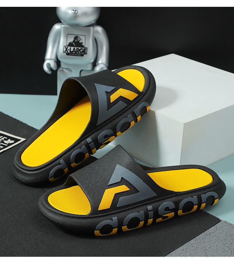 运动拖鞋男款打篮球用浴室滑臭厚底耐磨外穿情侣凉拖鞋野狮雄918白色