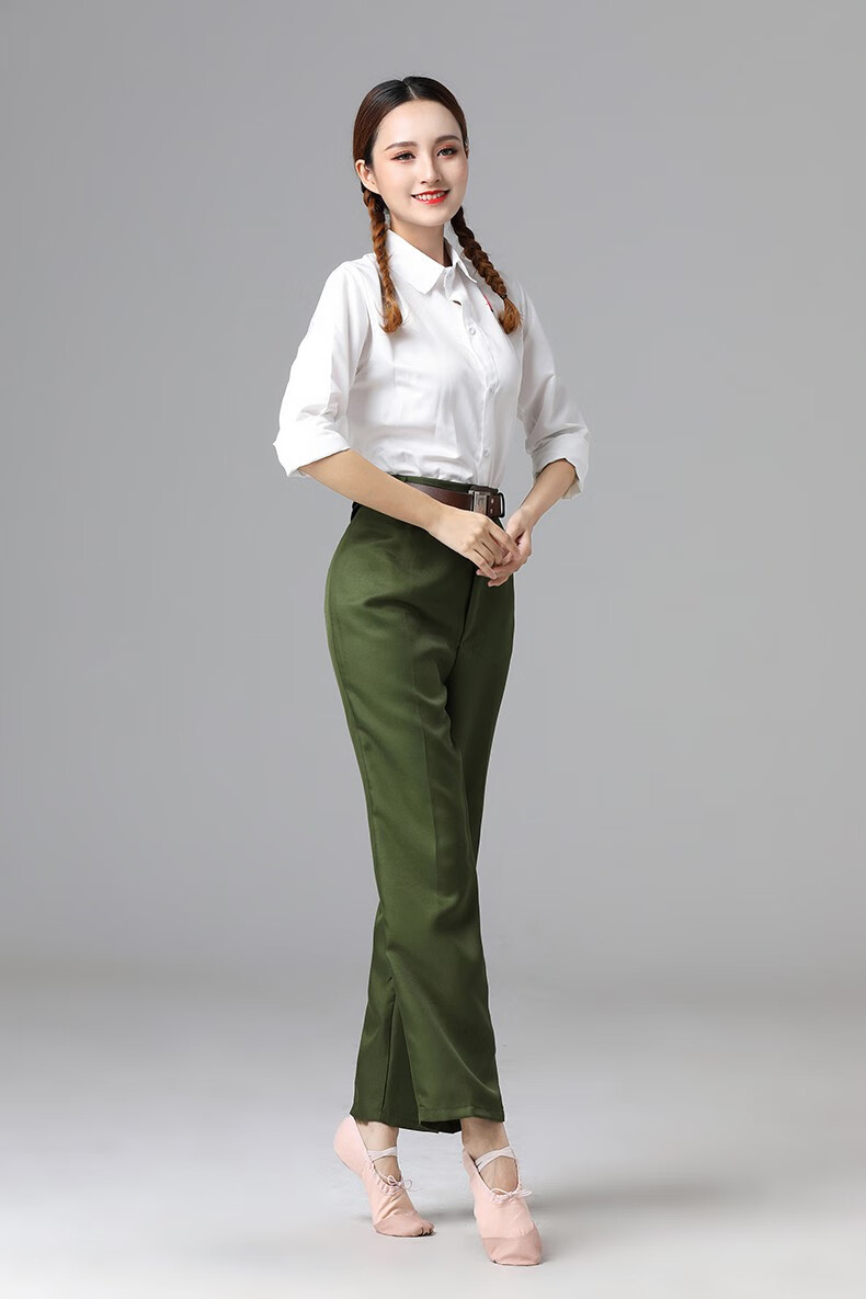 栀洁 芳华怀旧知青男女70-80年代舞蹈朗诵红歌合唱演出衣服 芳华上衣