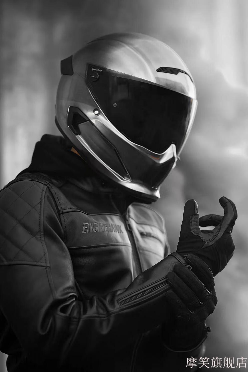 罗宁全盔阿特拉斯40摩托车成人头盔碳纤维复古通勤赛车全盔街头l