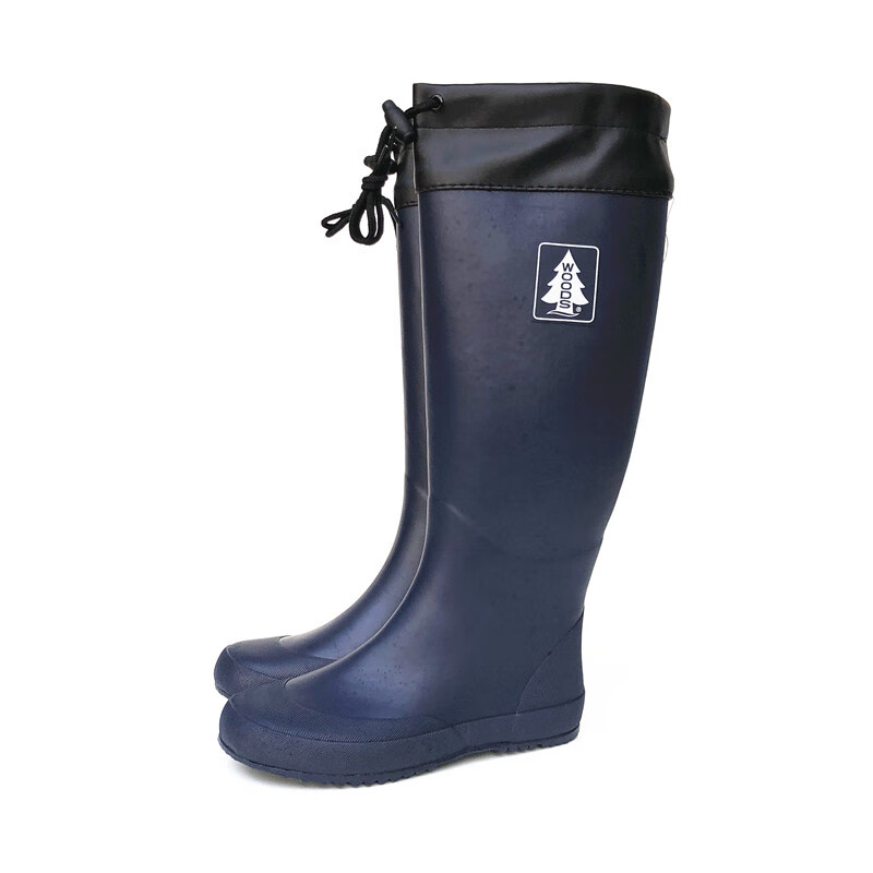 男士秧田下水靴男高腰折叠雨鞋雨靴可卷水靴橡胶水鞋高筒户外成人套鞋