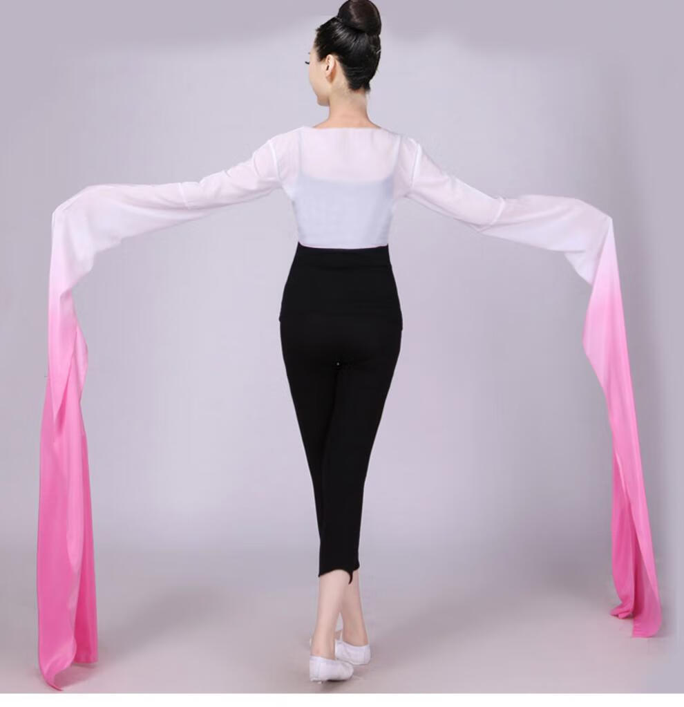 儿童袖子水袖上衣女惊鸿舞蹈服古典舞甩袖练功服戏曲藏族演出服装