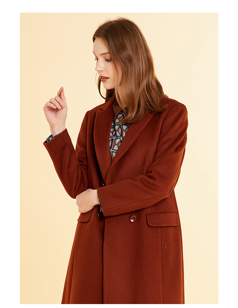 雅迪斯artis女装 百搭棕红色羊毛呢外套ar4711010-116 如图 36