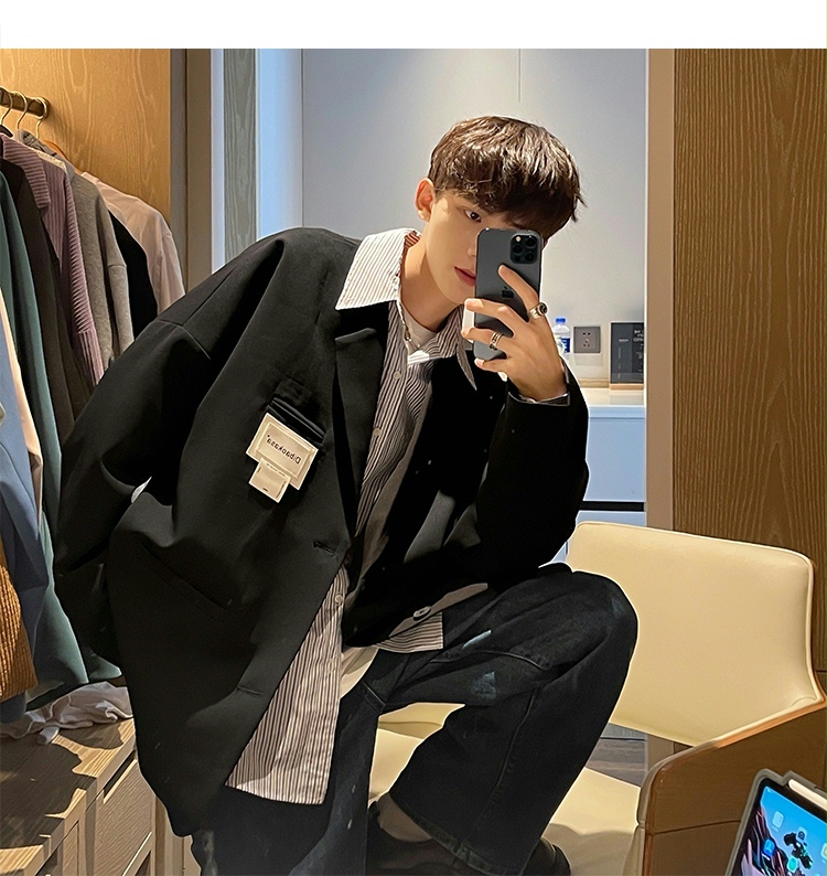 桑蒲25岁30-40岁男人青年人穿的快手小红书时尚穿搭秋季小西服外套男