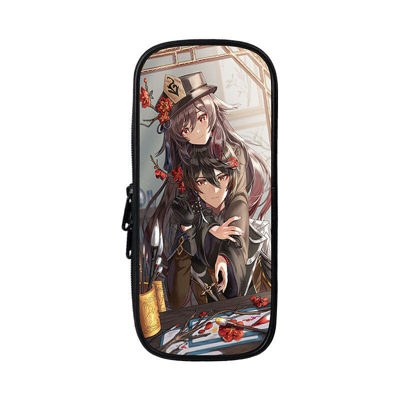 原神大容量笔袋胡桃钟离男初中生小学生文具盒铅笔盒多功能铅笔袋c01