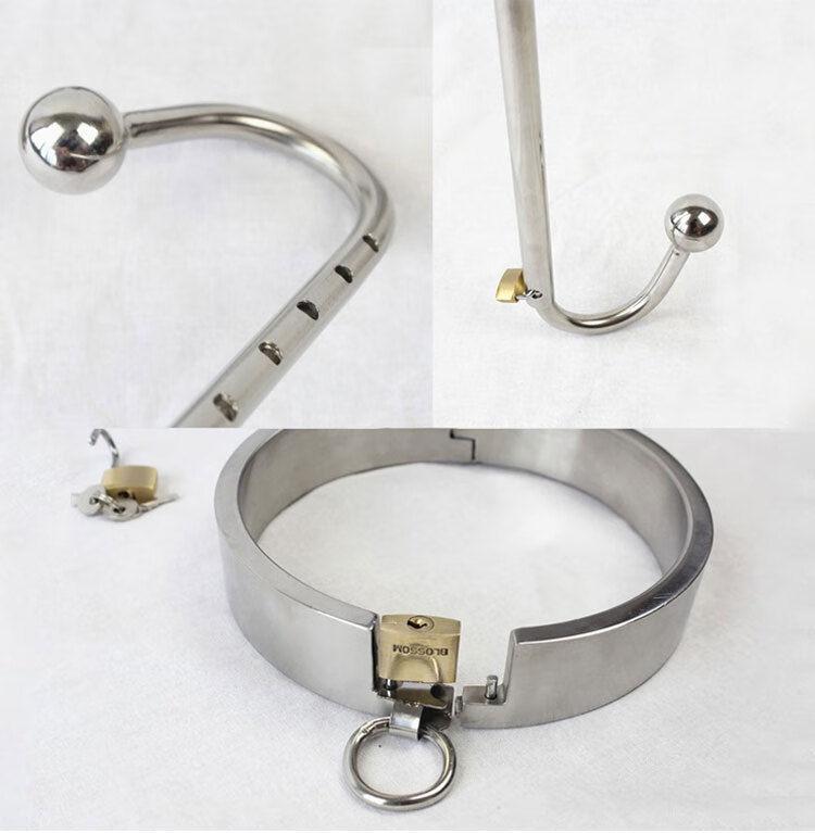 肛勾肛门钩后庭肛钩sm连体女用男用不锈钢肛勾项圈肛门情趣菊花b款