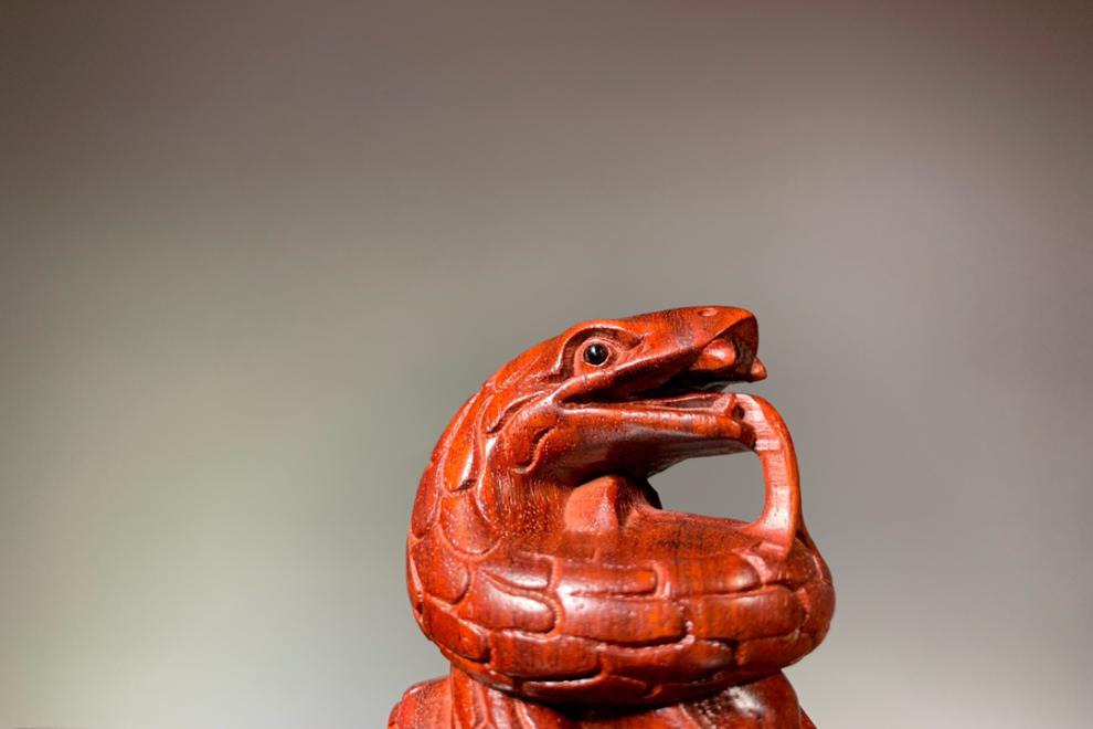 木生肖蛇木雕手把件木摆件文玩小摆件复古木制工艺品车饰品69466cm